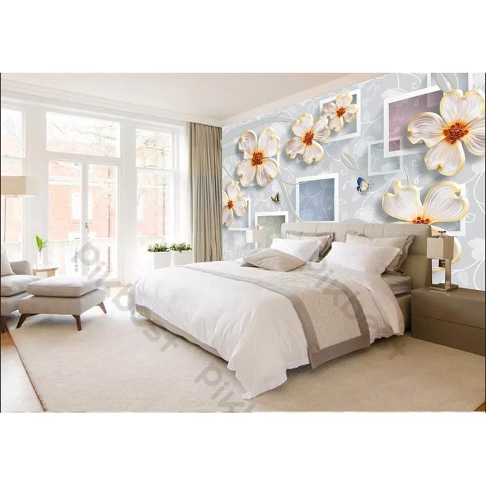 Tranh dán tường Hoa thủy tiên với khung hình đẹp, Tranh dán tường 3d hiện đại MS879959