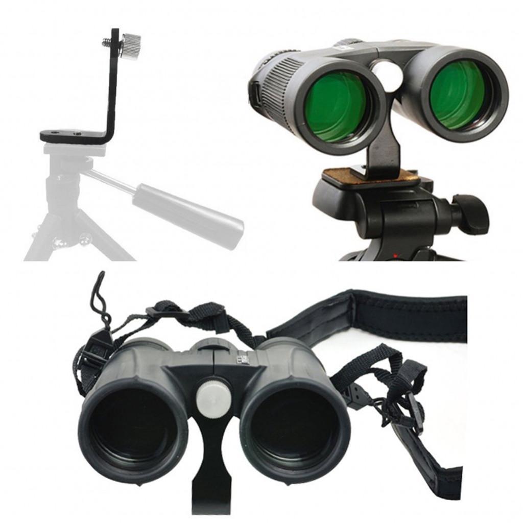 2 Pieces Camera Holder Telescope Tripod Adapter Mount Holder L-shape Fixed Bracket -Black