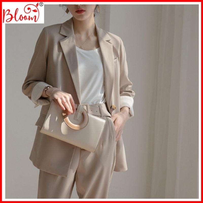 Áo blazer nữ áo khoác vest phong cách Hàn Quốc vải dày mềm YUKIBLOOM AVES01