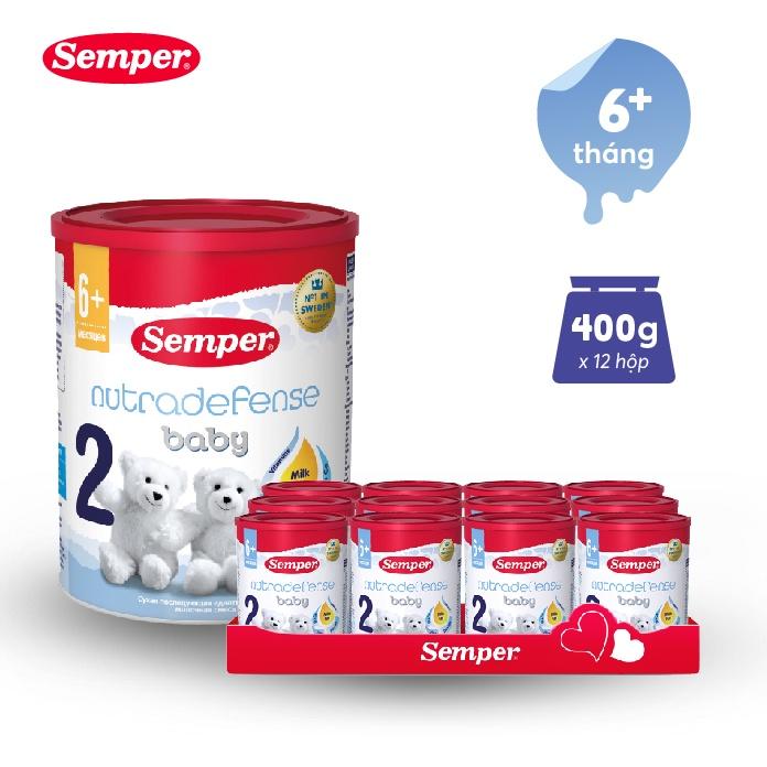 Thùng 12 hộp Sữa bột công thức Semper Nutradefense Baby 2 400g/hộp
