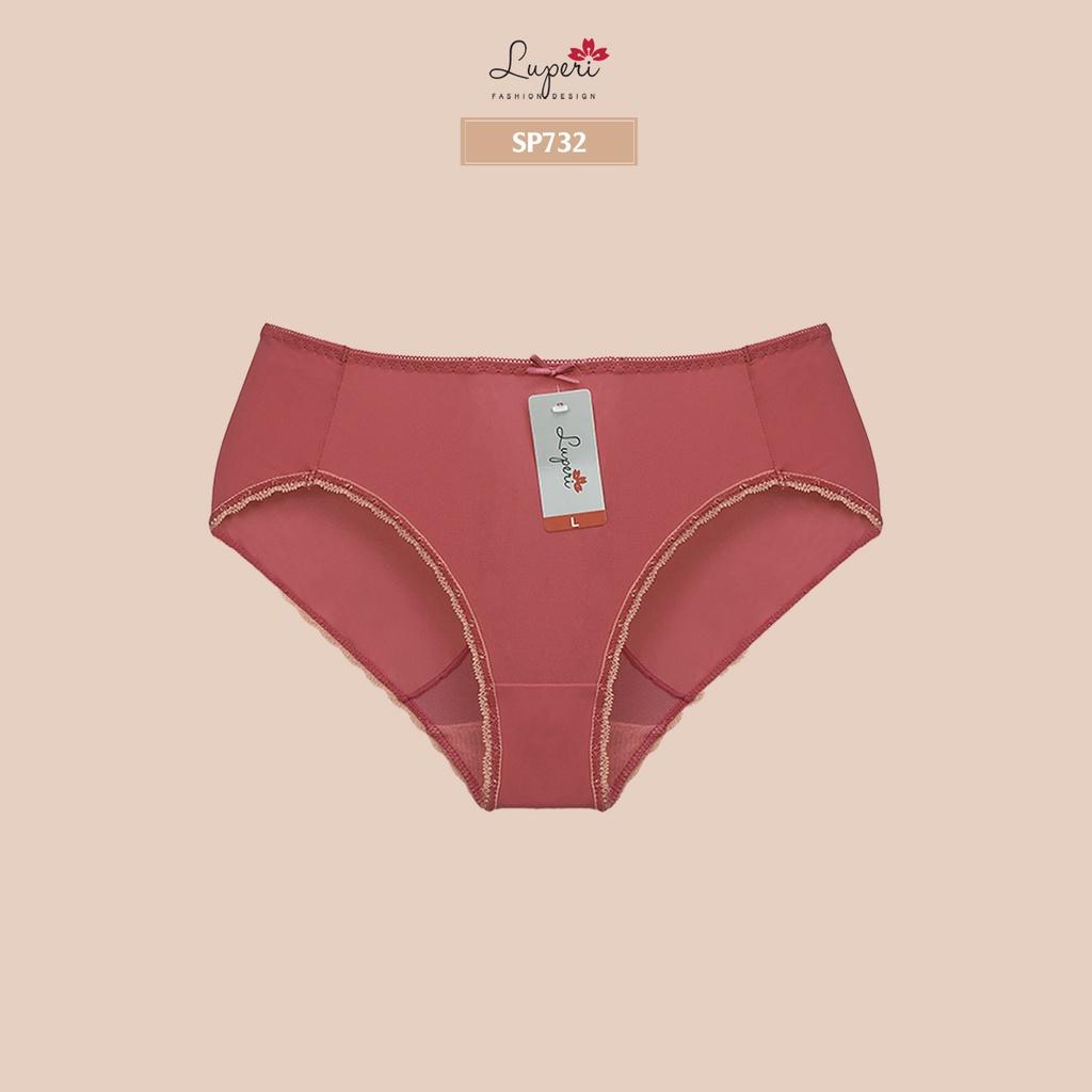 Quần Lót Nữ Trơn Cạp Cao LUPERI SP732 Dáng Bikini Phom To, Chất Liệu Microfiber Nhập Khẩu Mềm Mịn Co Giãn Không Lằn Mông