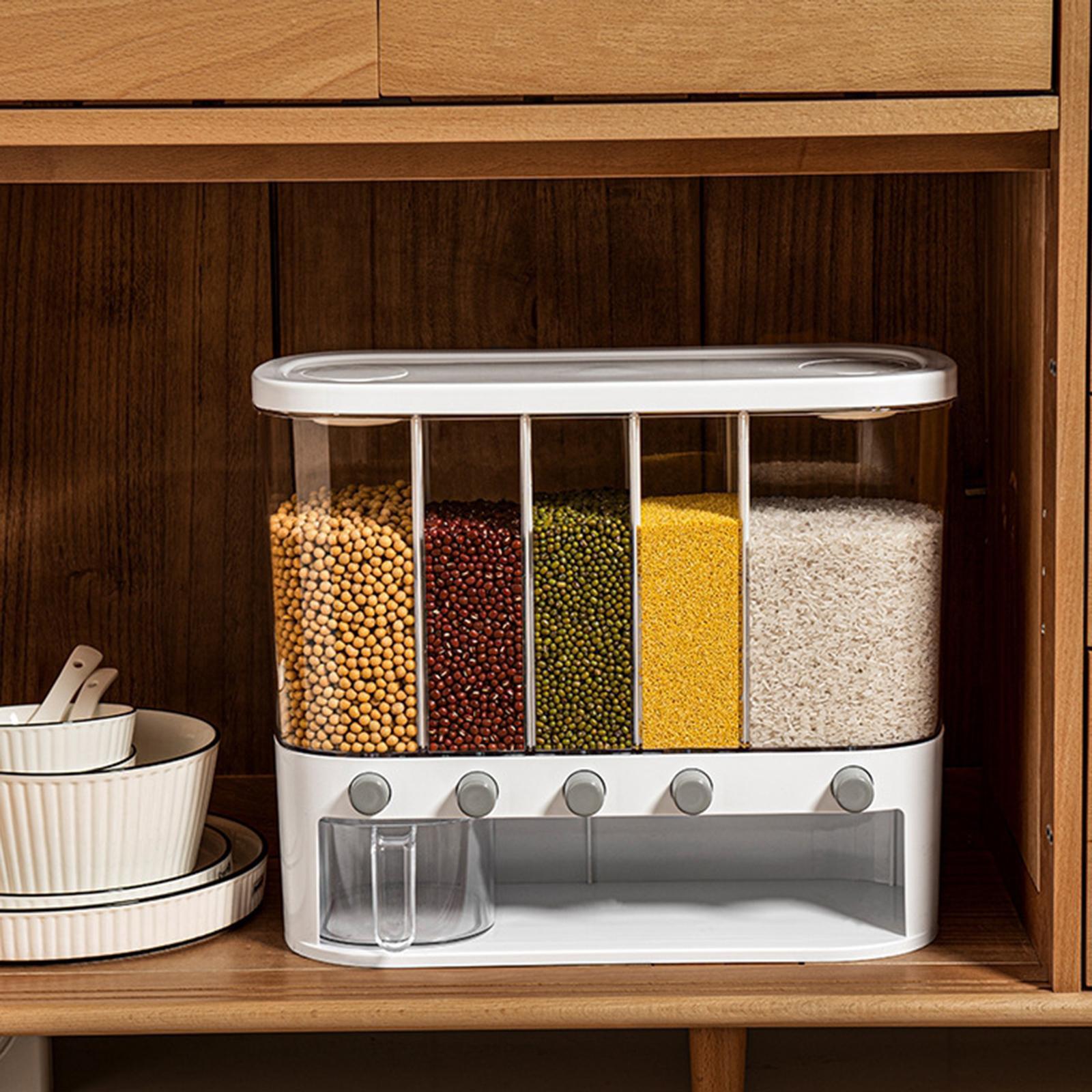 Grain Dispenser Cereal Dispenser Bucket Transparent Dry Food Dispenser for Home Soybean