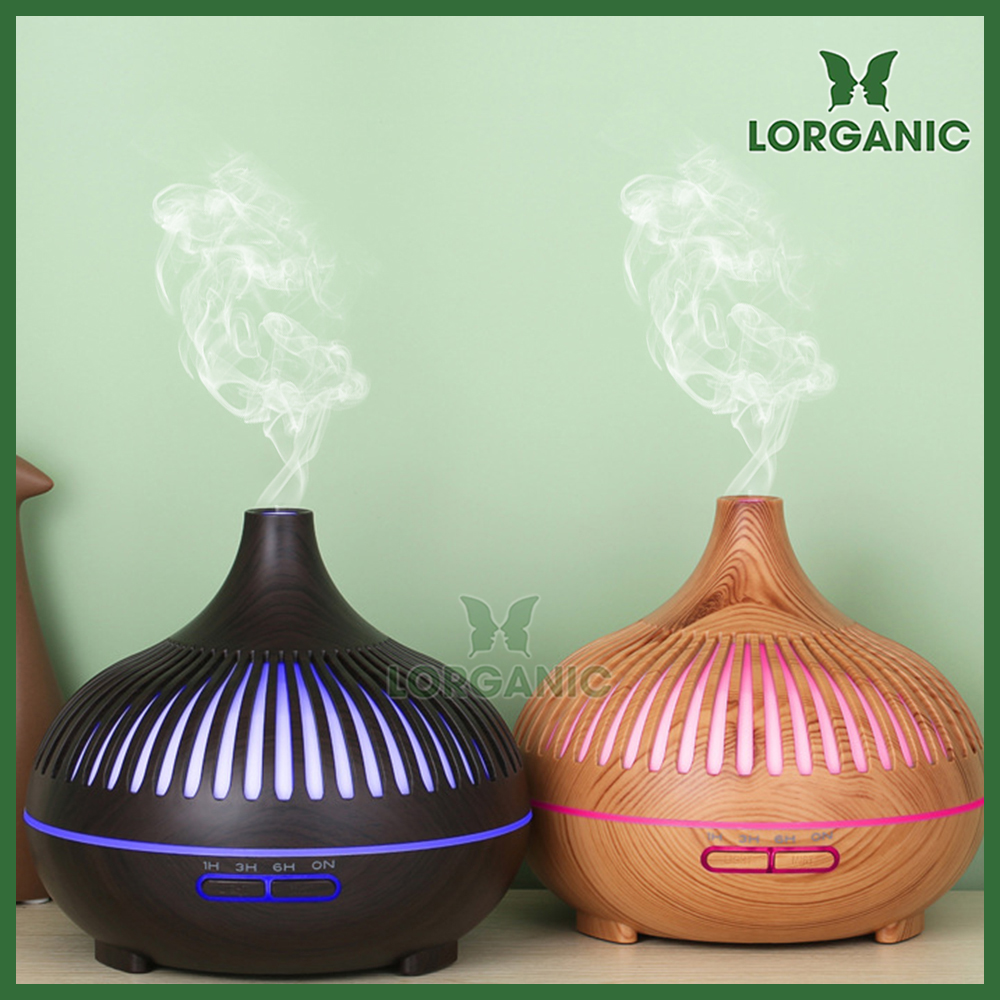 Combo máy khuếch tán/ máy xông tinh dầu Lorganic Giọt Nước Sọc FX2073 + tinh dầu sả chanh Lorganic 10ml/ Phun sương sóng siêu âm/ Thích hợp xông phòng 15-40m2.