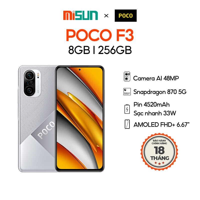Điện Thoại Thông Minh Xiaomi Poco F3 8GB l 256GB - Hàng Chính Hãng