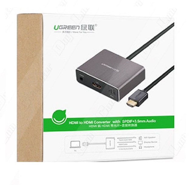 Bộ chuyển HDMI sang HDMI có 2 cổng ra âm thanh quang S/PDIF và 3.5mm UGREEN 40281 - Hàng Chính Hãng