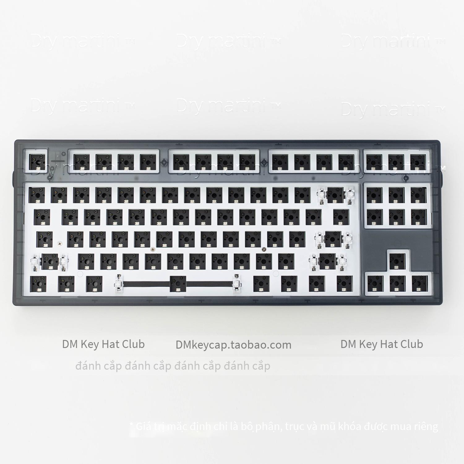 Phong Cách Mới Nhất MK870 Bộ Tùy Chỉnh Trong Suốt Bàn Phím Cơ 87 Phím Có Thể Hoán Đổi Nóng 3 Chế Độ Tắt Tiếng Bluetooth