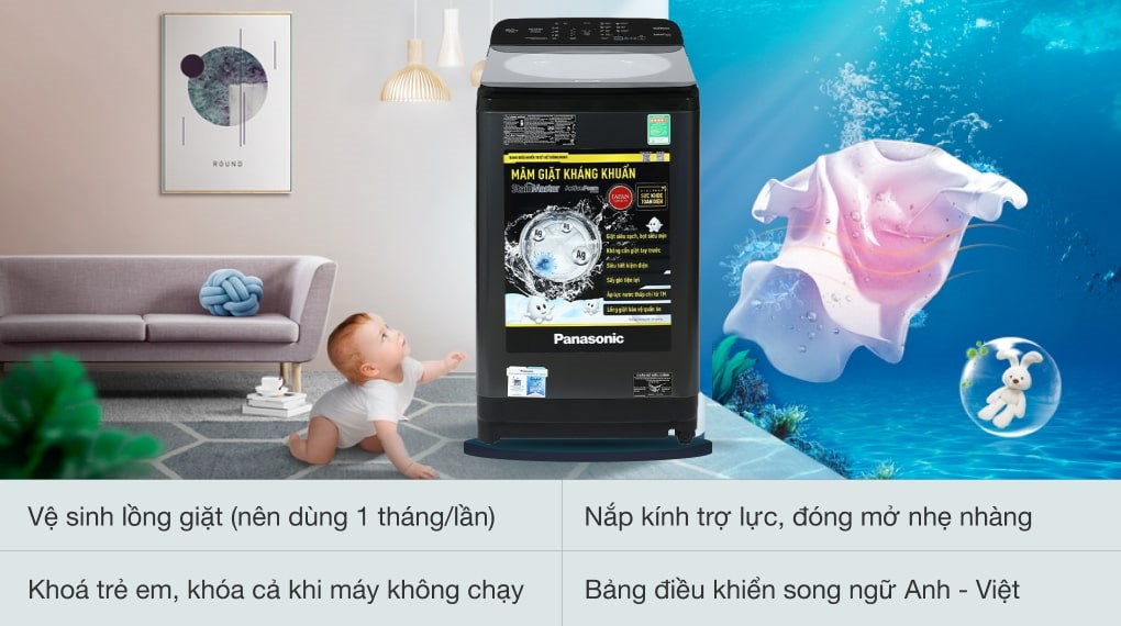Máy giặt Panasonic 9 Kg NA-F90A9BRV - Hàng chính hãng