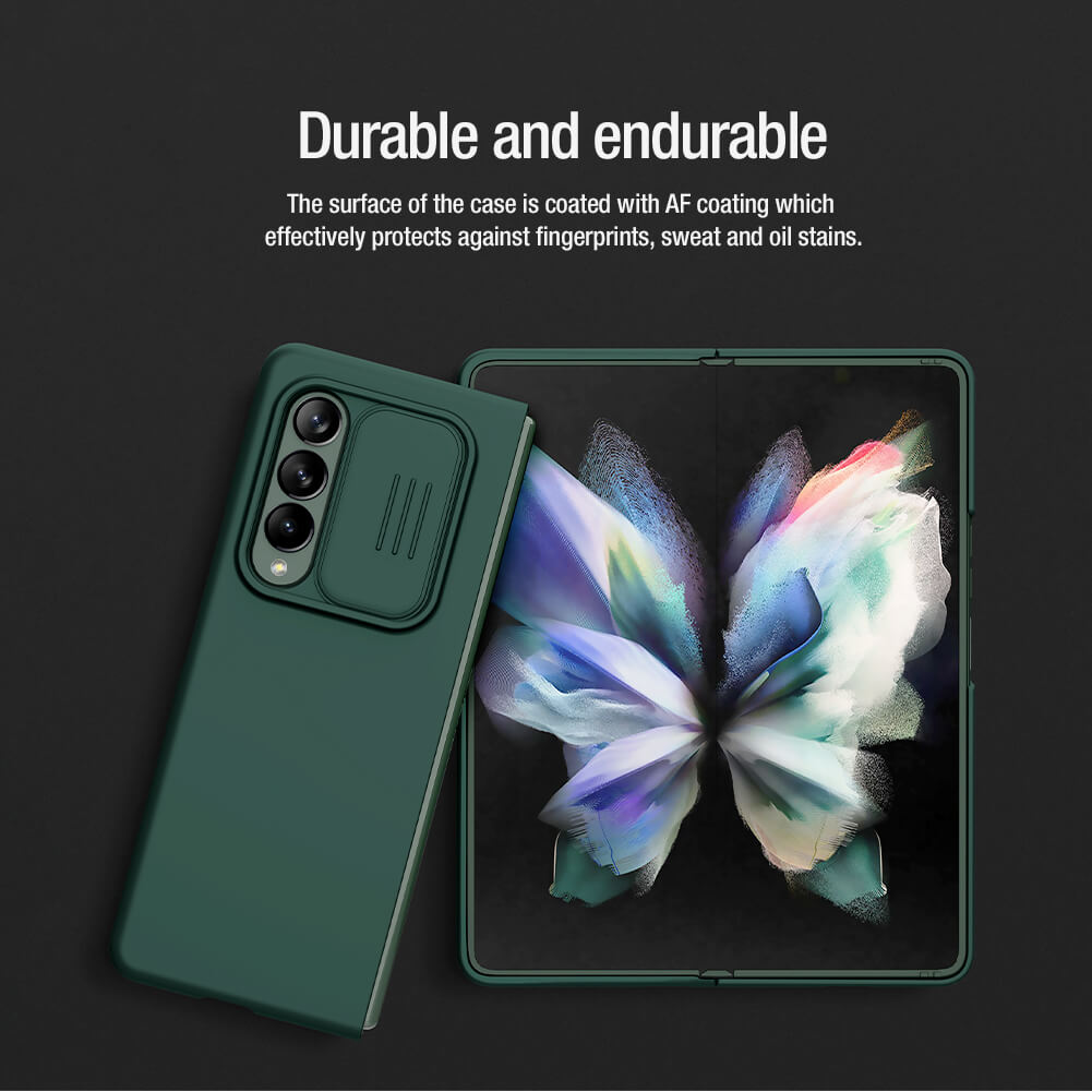 Ốp lưng chống sốc silicon cho Samsung Galaxy Z Fold 3 bảo vệ Camera hiệu Nillkin Camshield Silky Silicon Case (chống sốc cực tốt, chất liệu cao cấp, có khung và nắp đậy bảo vệ Camera) - hàng nhập khẩu 