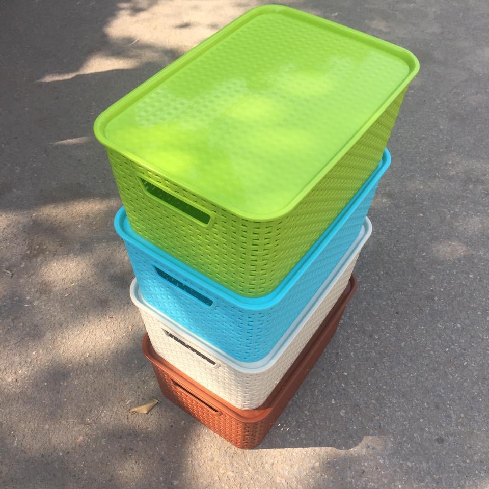 Set 4 Giỏ đựng đồ có nắp cỡ trung