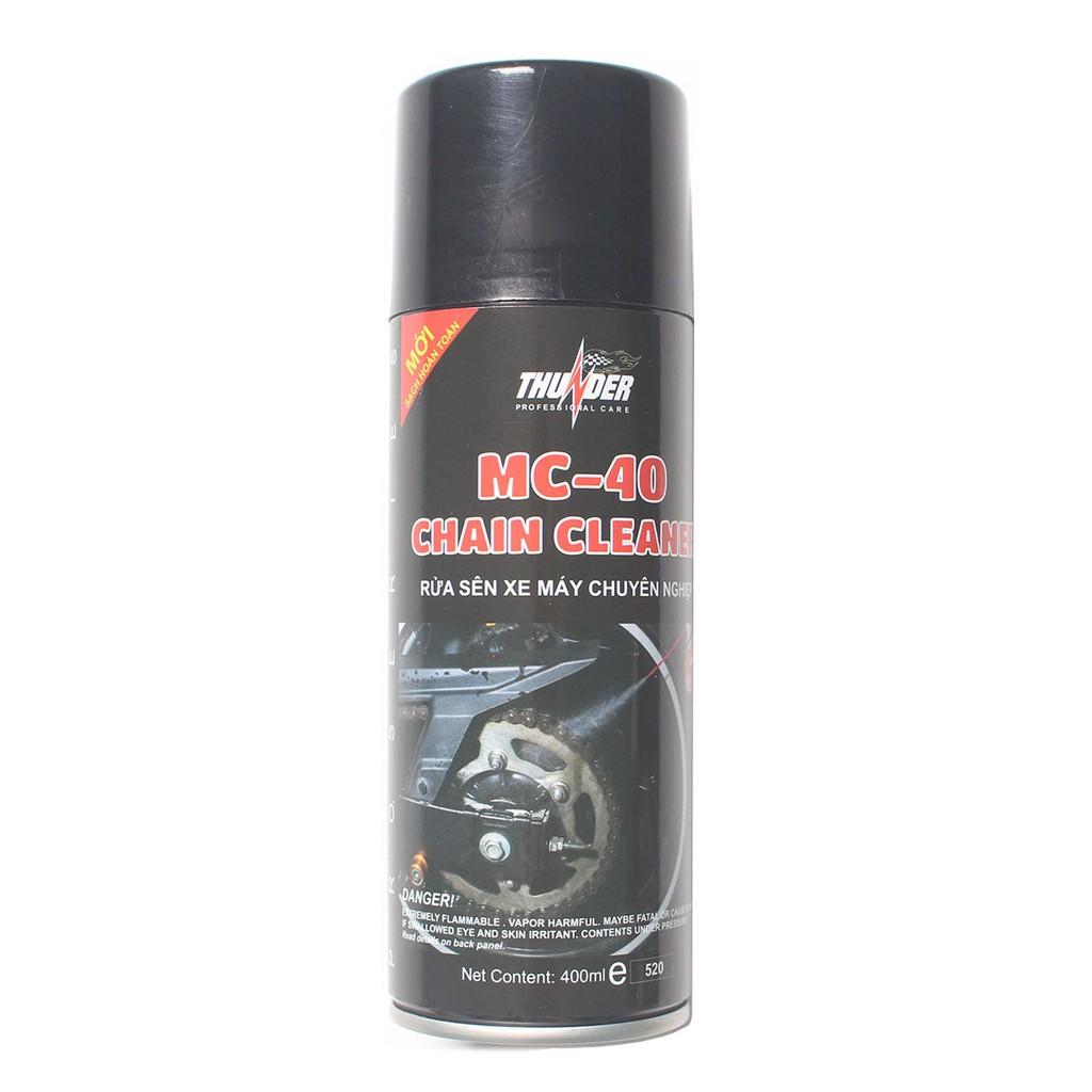 Combo 3 sản phẩm bảo dưỡng sên Repsol Chain Lube 400ml, Thunder rửa sên MC-40 400ml và bàn chải vệ sinh sên