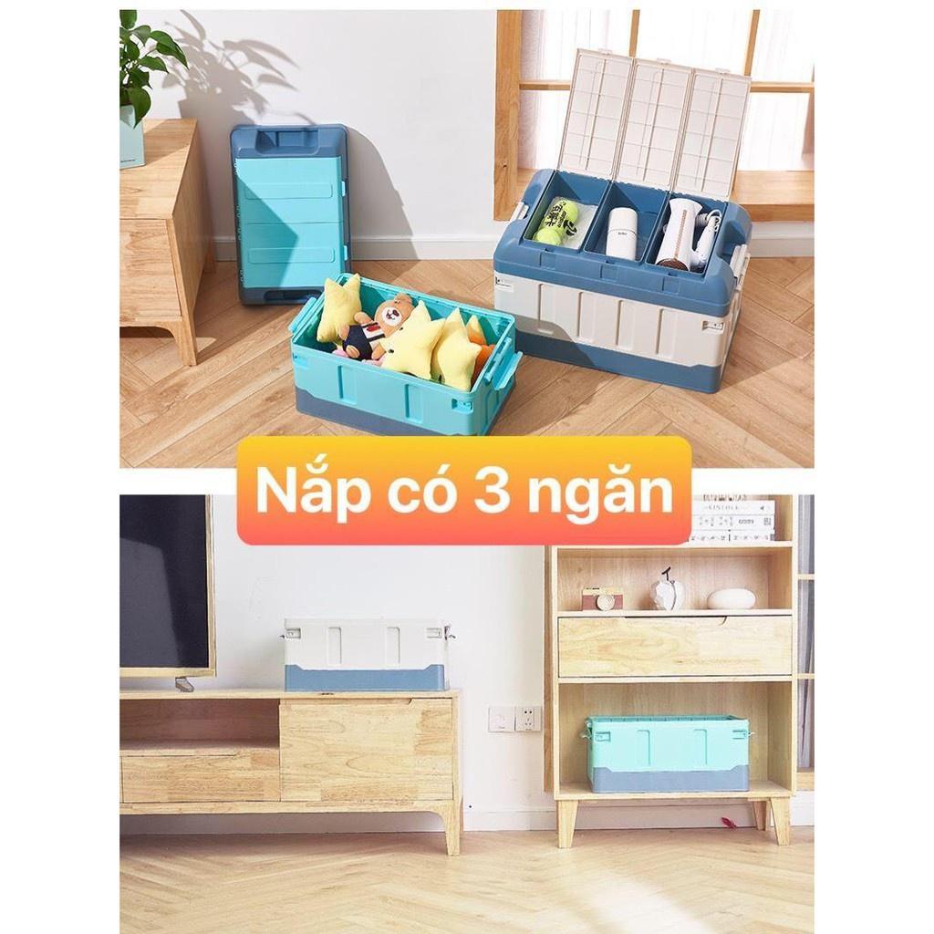 Freeship Hộp đựng đồ cốp xe ô tô có thể gấp gọn thông minh 56 lít
