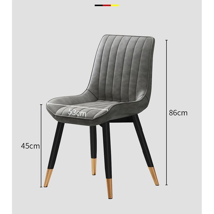 Ghế ăn bọc da LOFT kiểu dáng kẻ sọc chân mạ kim loại chống ghỉ chống xước