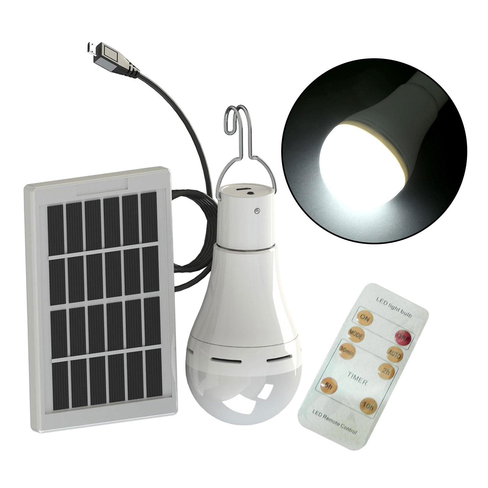 2x Solar Powered LED Light Bulb Tent Fishing Lamp Yard Camping Indoor Lighting