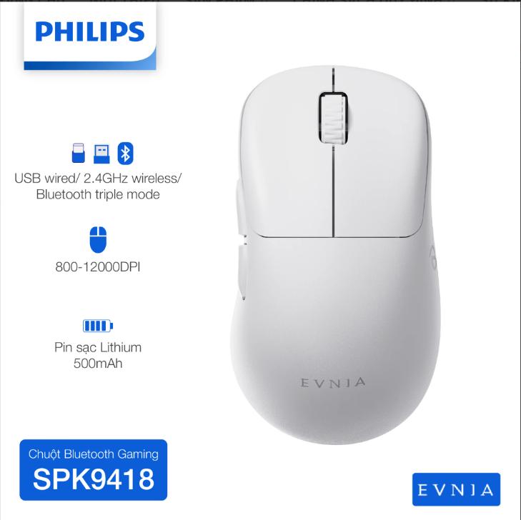 Chuột sạc Bluetooth Gaming Philips EVNIA SPK9418 - Hàng Chính Hãng