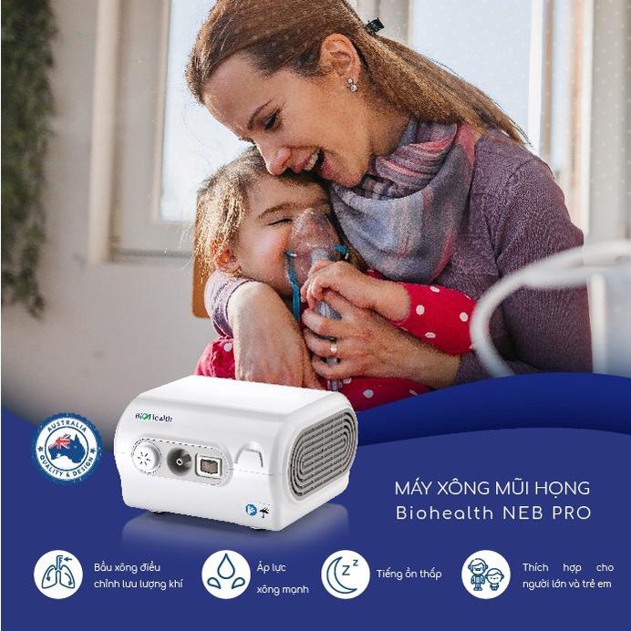 Máy xông khí dung BioHealth Neb Pro kích thước hạt sương nhỏ mịn, dễ chịu cho đường hô hấp