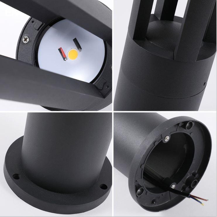 Đèn sân vườn chiếu sáng lối đi ánh sáng vàng hiện đại, tiện dụng.