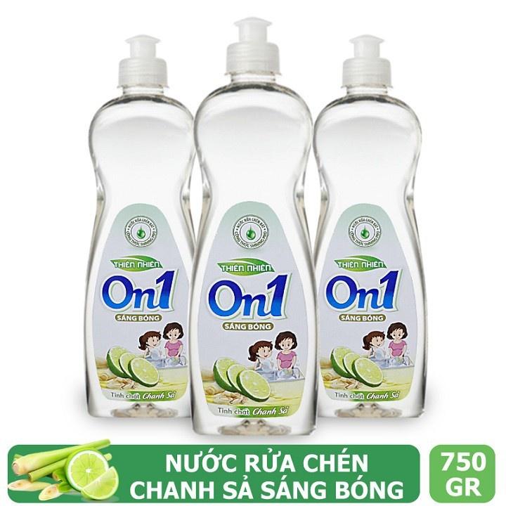 Nước rửa chén On1 hương chanh sả - gel rửa bát sạch bóng vết dầu mỡ 750g N5204