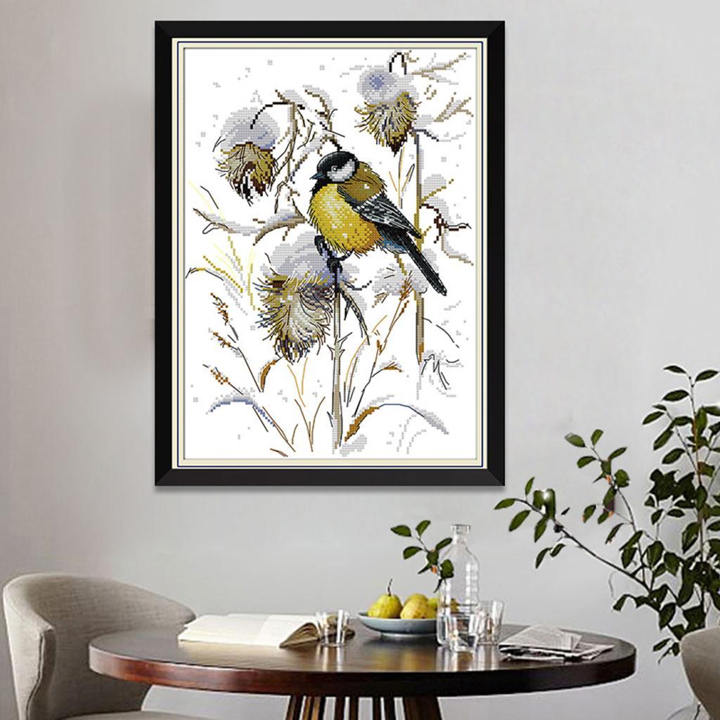 DIY Stamped Birds Cross Stitch Kits Beginners Adults 29 x 37cm 14CT Counted