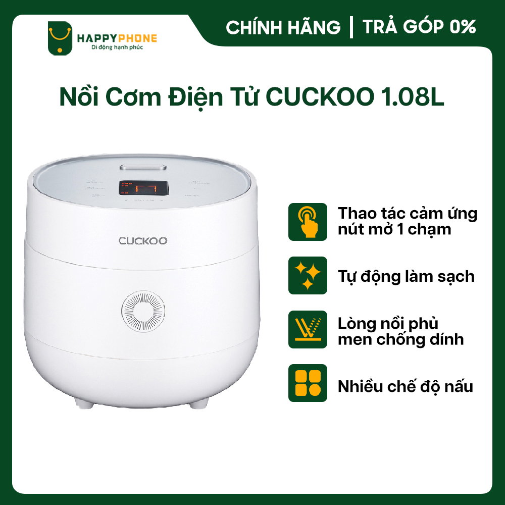 Nồi Cơm Điện Tử CUCKOO CR-0675F/WHWHVNCV 1.08L 580W - Hàng Chính Hãng