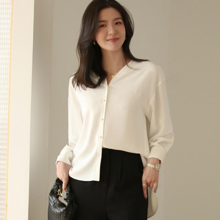 Áo sơ mi trơn nữ mẫu 2021