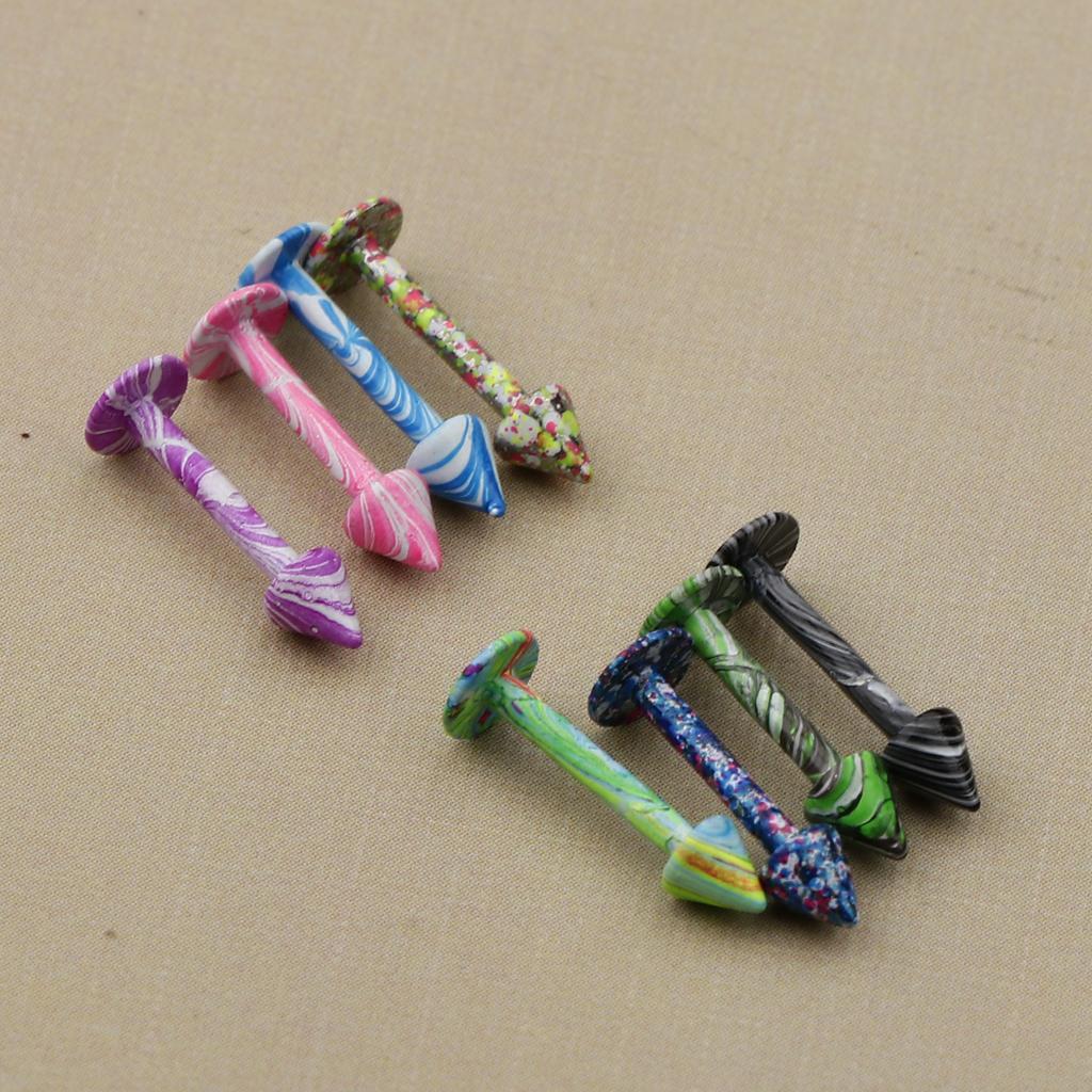 8 Pieces Stainless Steel   Labret Lip Bars  Barbell Piercing