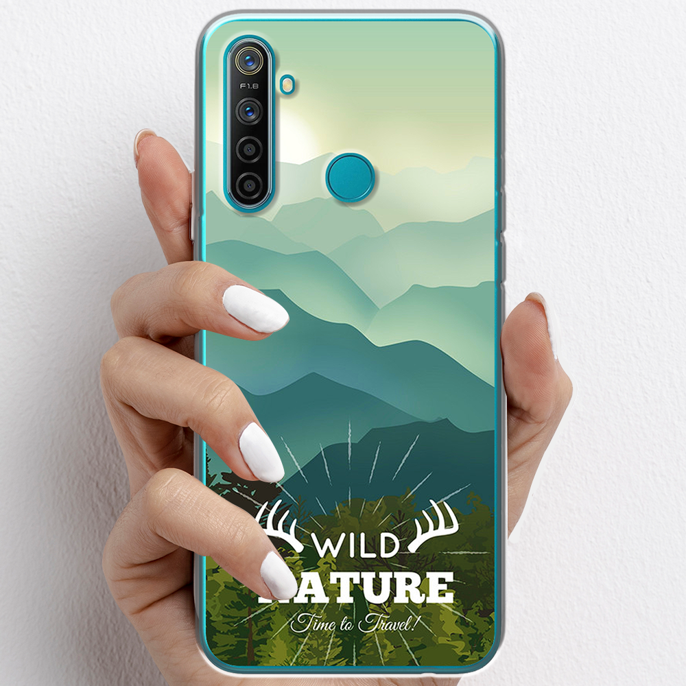 Ốp lưng cho Realme 5 Pro nhựa TPU mẫu Núi non