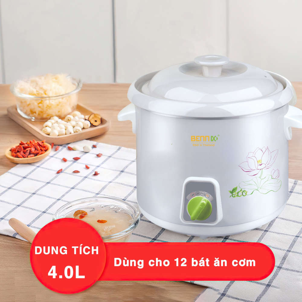 Nồi nấu chậm Bennix Thái Lan BN-40SLC dung tích 4 lít - Hàng chính hãng