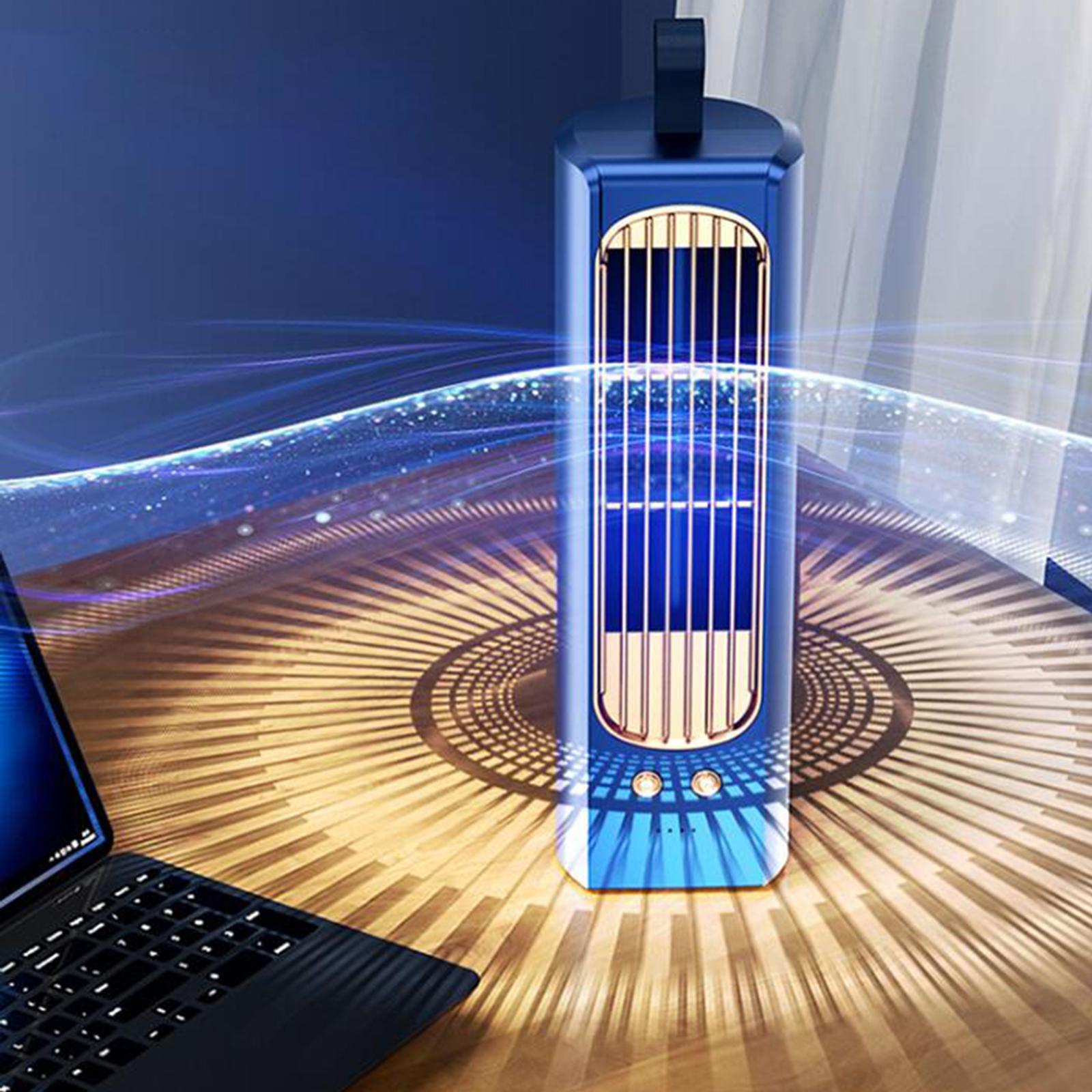 Desk Fan Personal Fan Portable Fan USB Rechargeable 3 Speeds Air Cooling Fan Bladeless Table Fan for Home Office Desktop