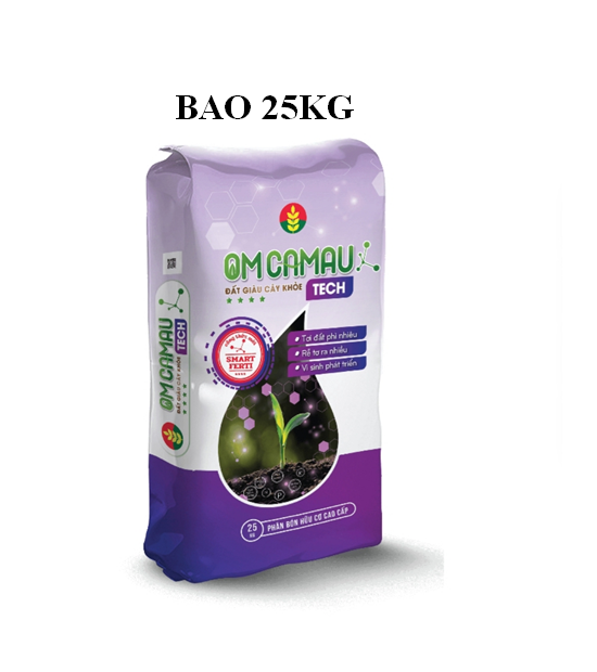 Phân hữu cơ OMCAMAU TECH cao cấp giúp tơi đất, ra rễ non, vi sinh phát triển túi 1kg