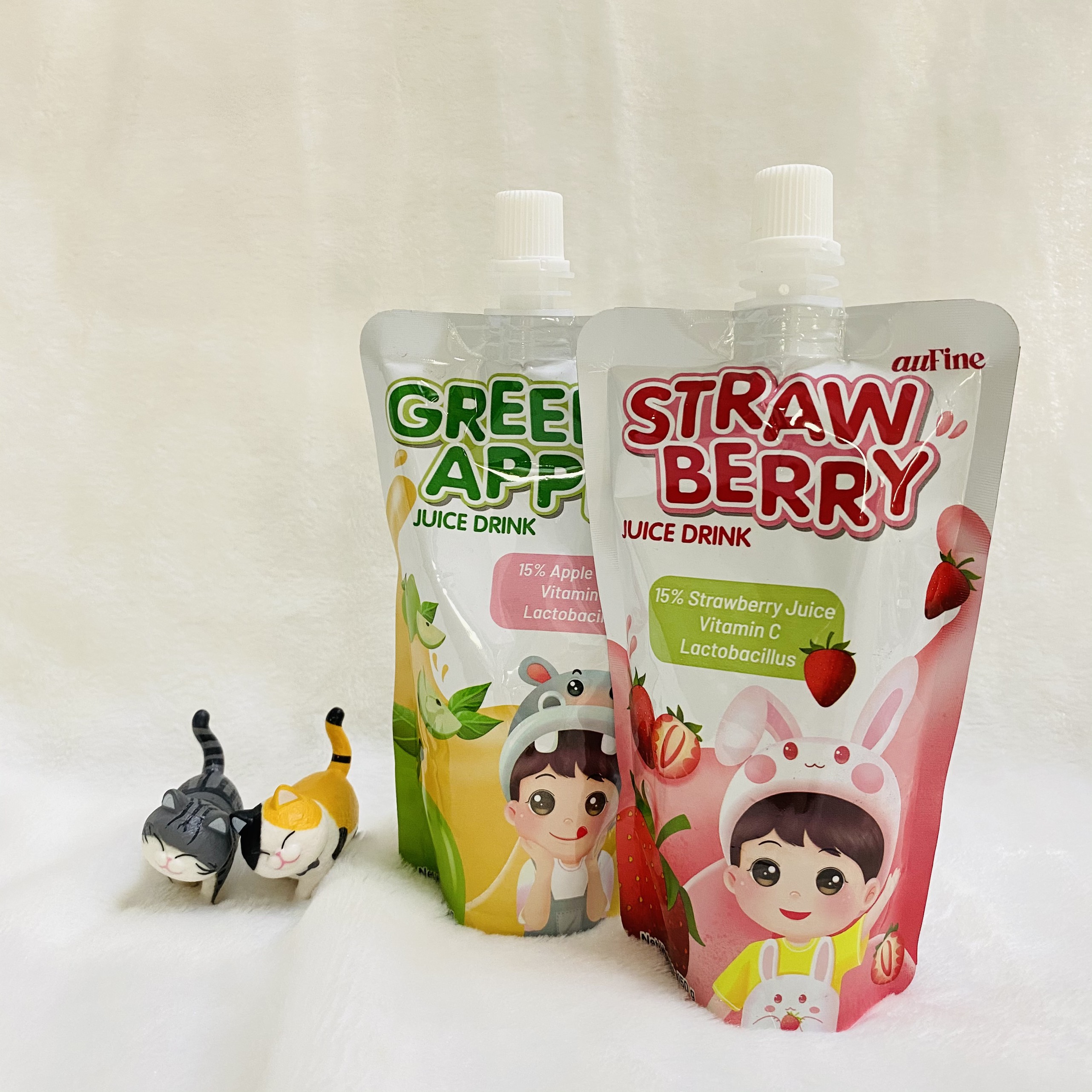 Bộ 3 túi Nước Ép Dâu auFine Strawberry Juice Drink 150ml  