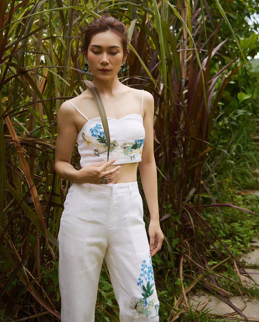 Quần Linen Thêu Tay Mơ PAN206 thời trang thiết kế Hity