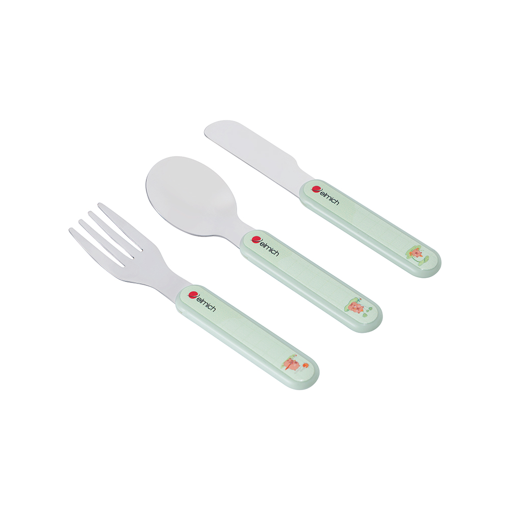 Bộ Muỗng Nĩa Dao Cho Bé Elmich EL2374 , Hàng Chính Hãng, Inox 304 An Toàn, Nhỏ Gọn - JoyMall
