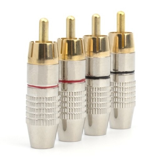 ROGTZ Bộ 02 Đầu Jack AV RCA Hoa Sen Bạc - Hàng Nhập Khẩu