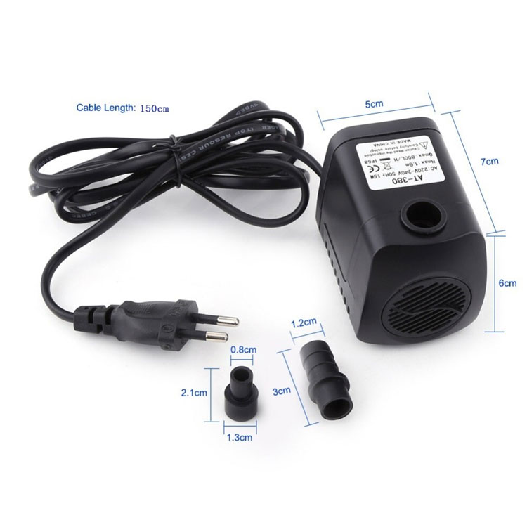 Máy bơm chìm hồ cá hòn non bộ thác nước 220V 15W 800L AT-380