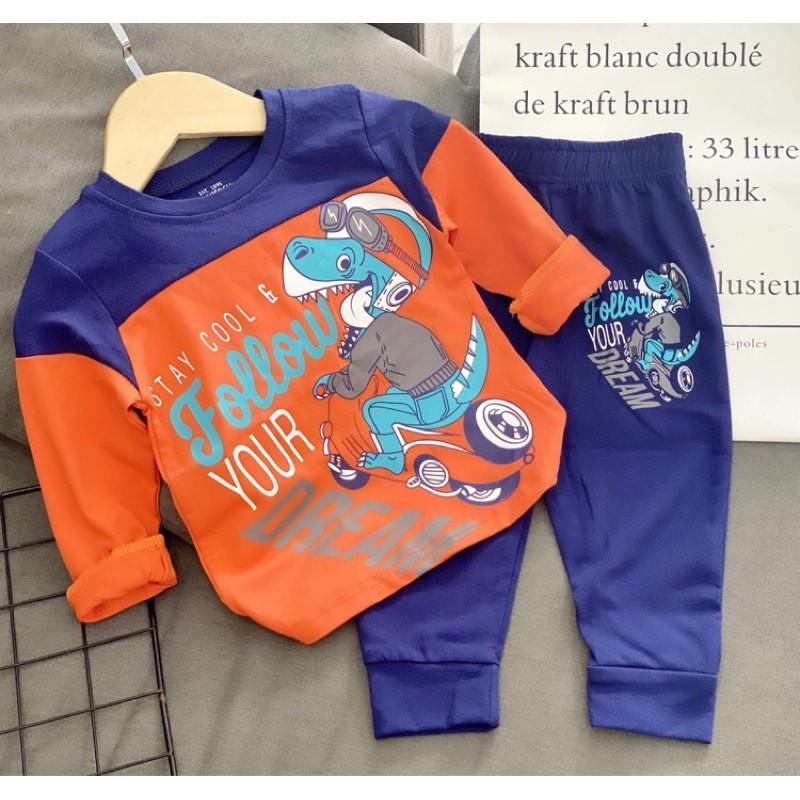 BỘ DÀI BÉ TRAI THUN COTTON IN 3D