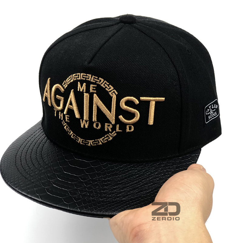 Mũ snapback hiphop, Nón nam đẹp Against màu đen lưỡi da cao cấp