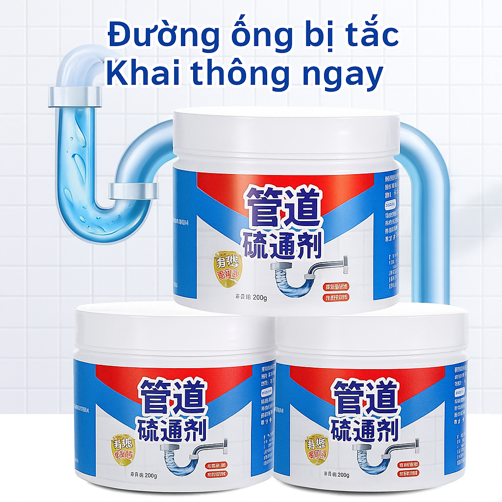 Bột Thông Cống Siêu Mạnh Combo 3 Hũ – Giúp Đường Ống Thoát Nước Luôn Thông Thoáng Bồn Cầu Siêu Mạnh, đèn trang trí