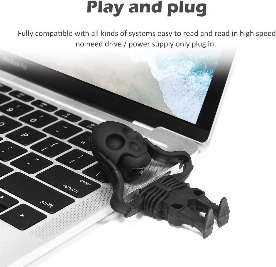 Ổ đĩa flash USB 32GB Phim hoạt hình Hình đầu lâu Thẻ nhớ, Ổ cắm bút ngón tay cái