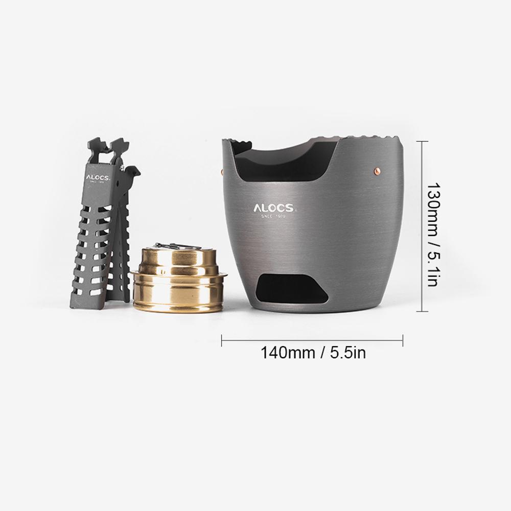 ALOCS Aluminum Alloy Camping Alcohol Stoves Charcoal Wood Burners Portable Picnic BBQ Furnace Windproof Warm Heaters Outdoor Cooking Equipment
