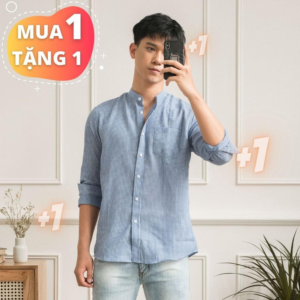 Sale Áo sơ mi nam kẻ sọc dài tay