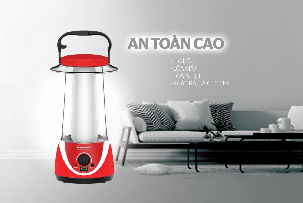 Đèn Tích Điện Đa Năng 360LED Sunhouse SHE-6037LA - Màu Ngẫu Nhiên - Chính Hãng