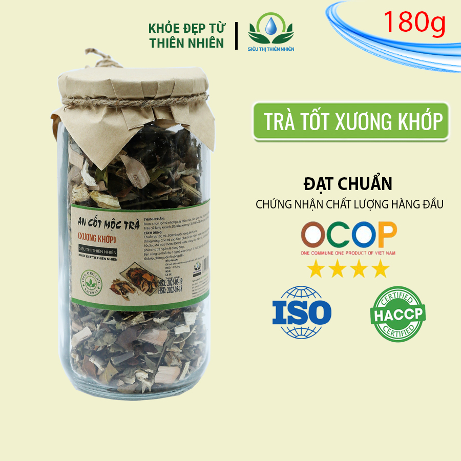 Trà Tốt Cho Xương Khớp Cao Cấp Lọ Thủy Tinh - An Cốt Mộc Trà