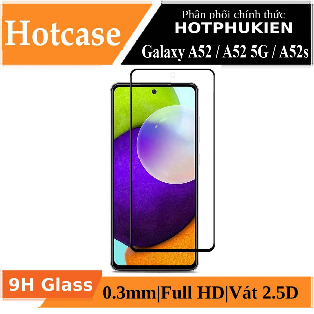 Miếng dán kính cường lực full màn hình 111D cho Samsung Galaxy A52 / A52 5G / A52s 5G hiệu HOTCASE (siêu mỏng chỉ 0.3mm, độ trong tuyệt đối, bo cong bảo vệ viền, độ cứng 9H) - hàng nhập khẩu