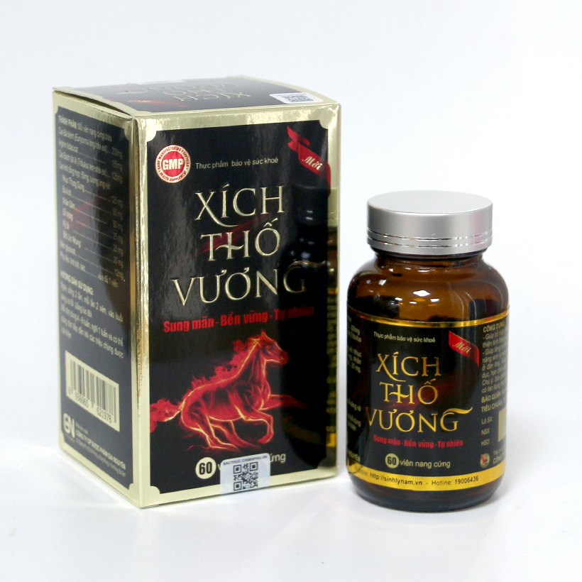 Thực phẩm bảo vệ sức khỏe Xích thố vương - Giúp bổ thận, tráng dương, tăng cường chức năng sinh lý nam giới (Lọ 60 viên)