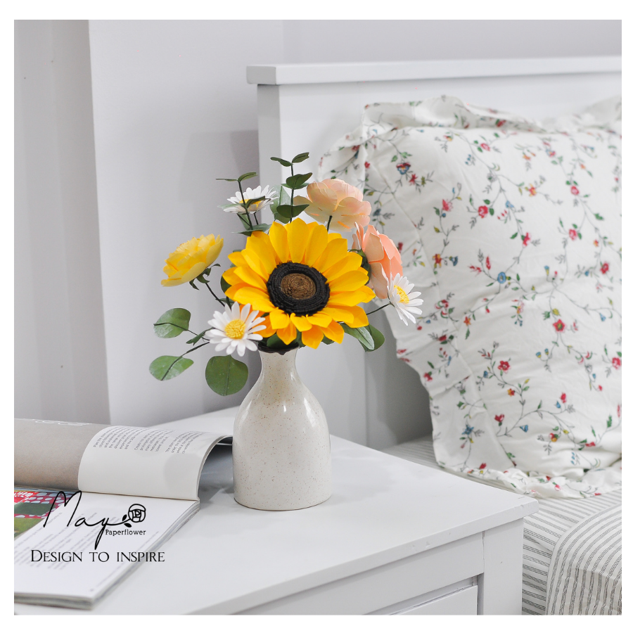 Hoa giấy quà tặng cao cấp - Sunshine, hoa giấy handmade Maypaperflower - hoa giấy nghệ thuật