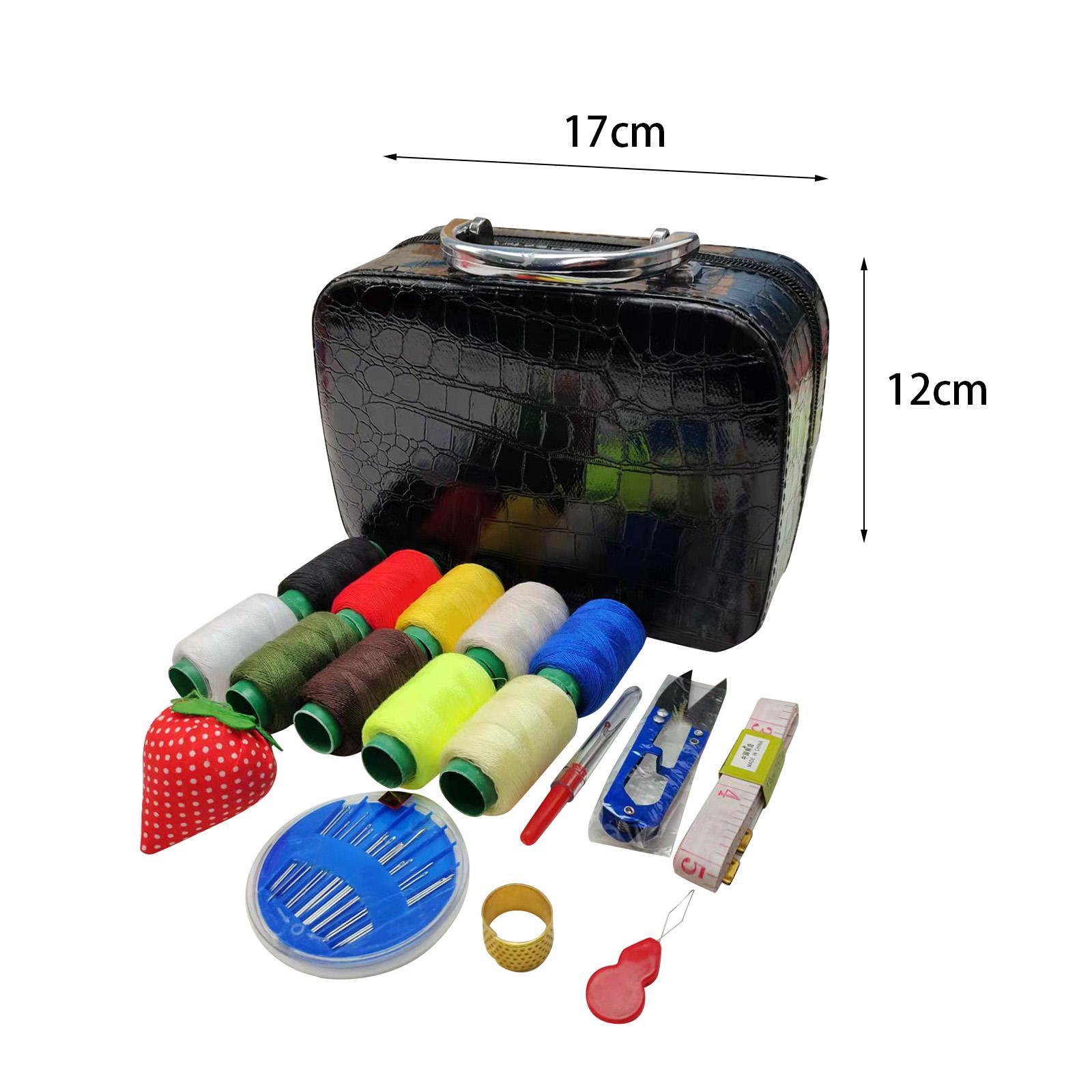Sewing Supplies Organizer Sewing Accessories Storage Bag Exquisite Pins PU Leather Thread Sewing Box for Clothes Mending Embroidery Handwork