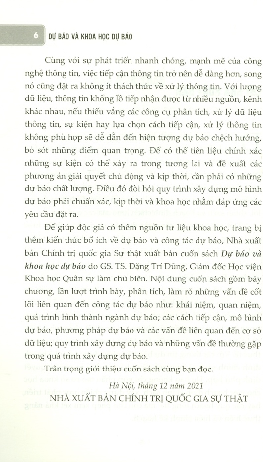 Dự Báo Và Khoa Học Dự Báo (Sách chuyên khảo)