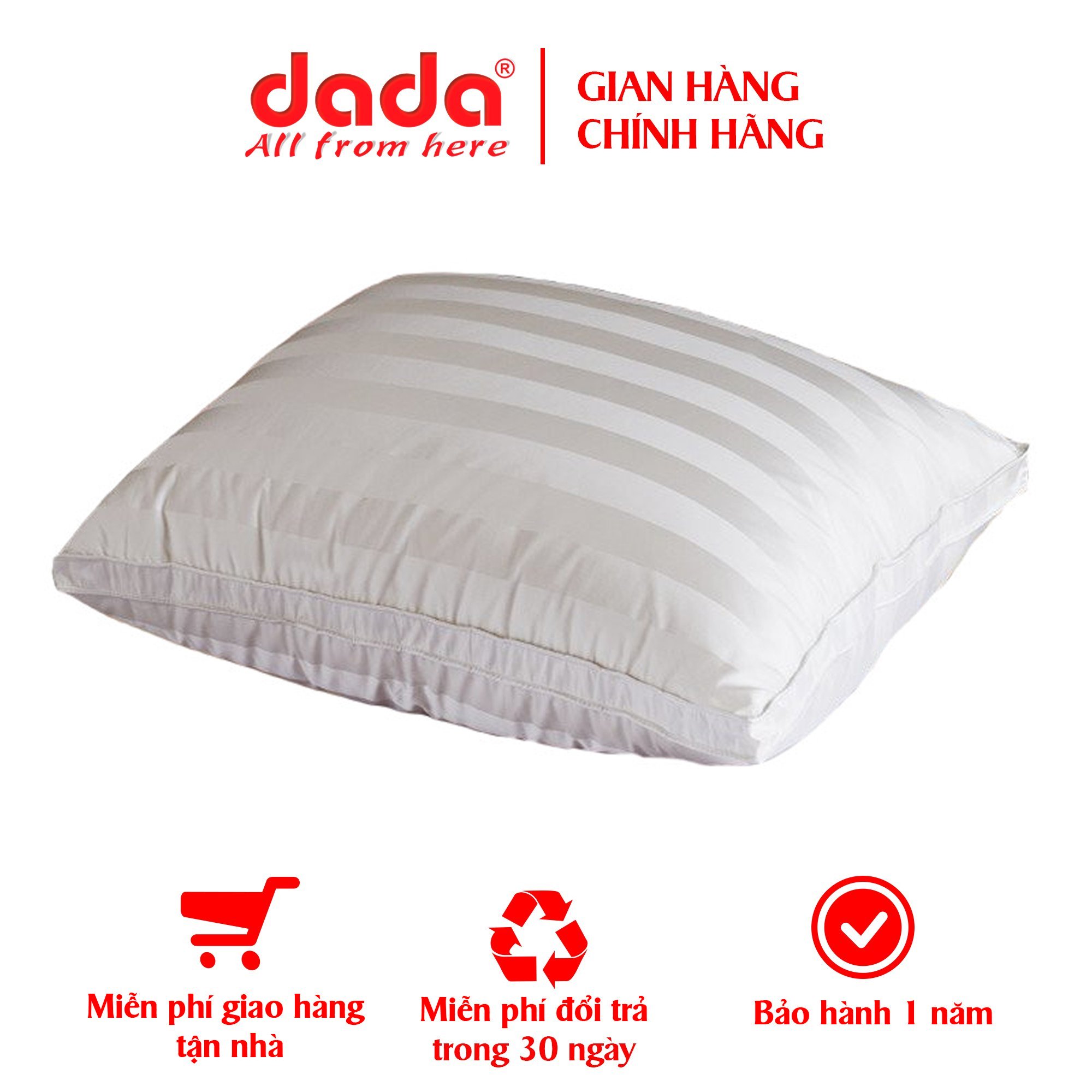 Ruột Gối Nằm Khách Sạn DADA  - Gòn Polyester Nâng Đỡ Vai Gáy - 30x40cm