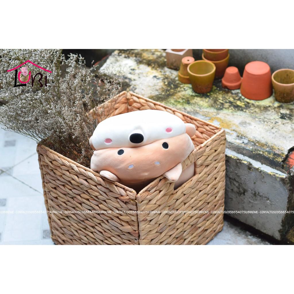 Giỏ đựng đồ lục bình hình vuông, có thể gấp gọn