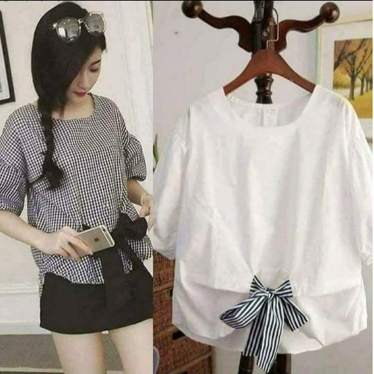 Áo Kiểu Nữ Thắt Nơ Tay Phồng Gia Công Tại Xưởng (2 màu lựa chọn)